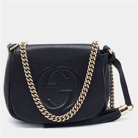 gucci black soho chain crossbody bag|unisex gucci crossbody.